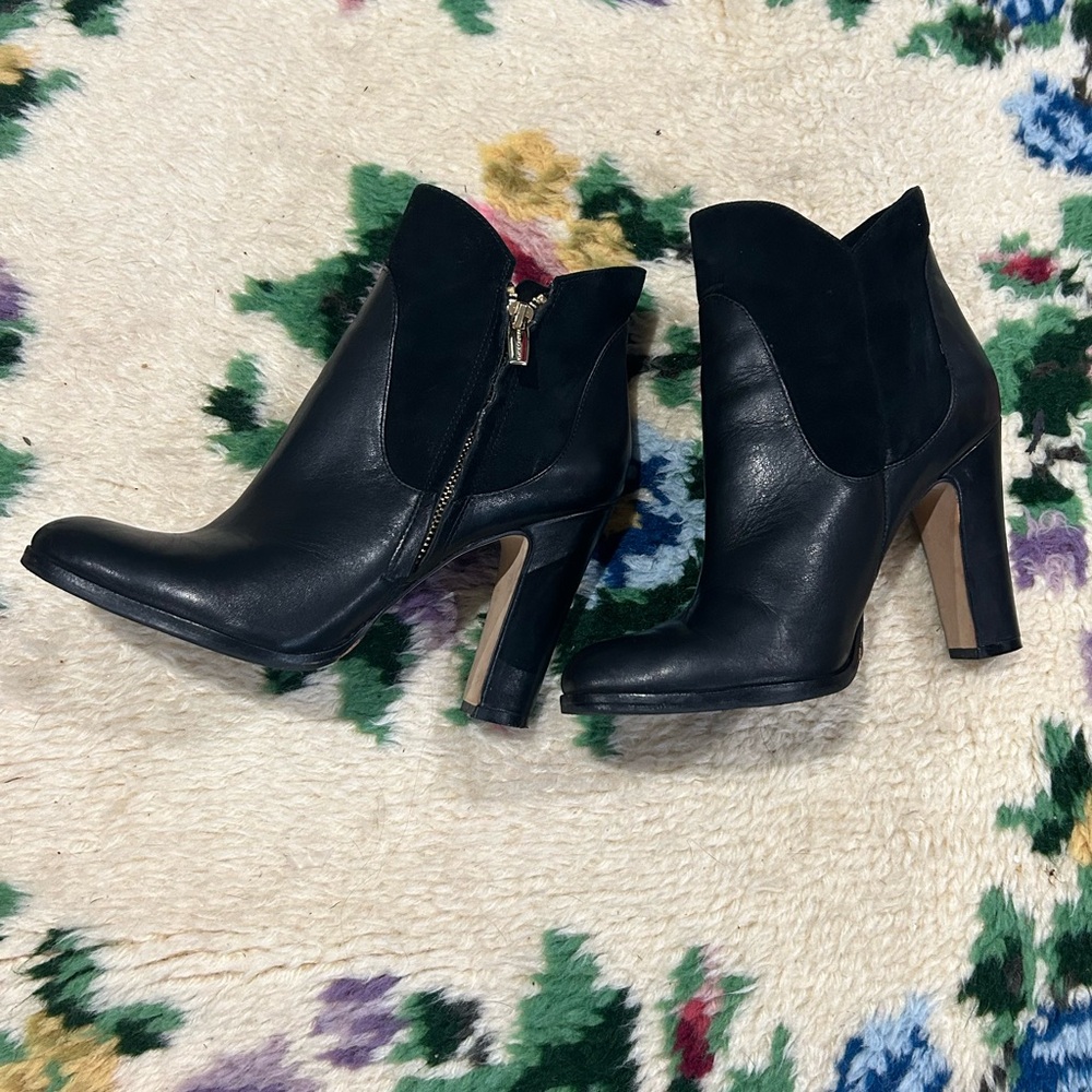 Vince Camuto Black Leather Ankle Booties